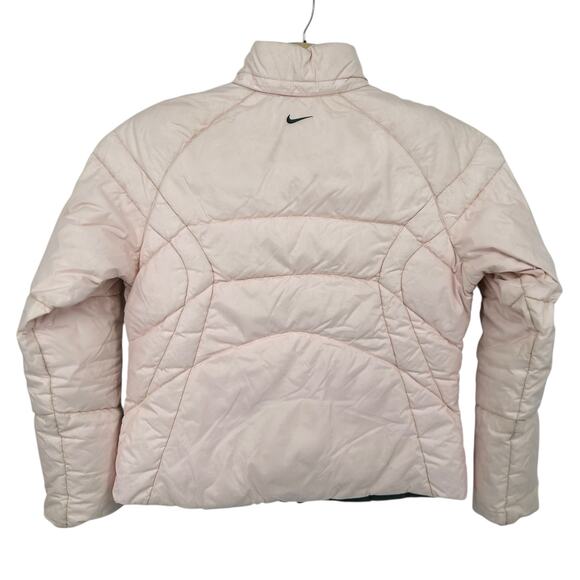 VTG y2k Women's Light Pink Nike Mini Swoosh Duck Down Feathers Puffer Jacket XL - Picture 7 of 12